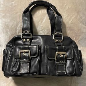 Michael Kors Hutton Duffle Black Leather Bag